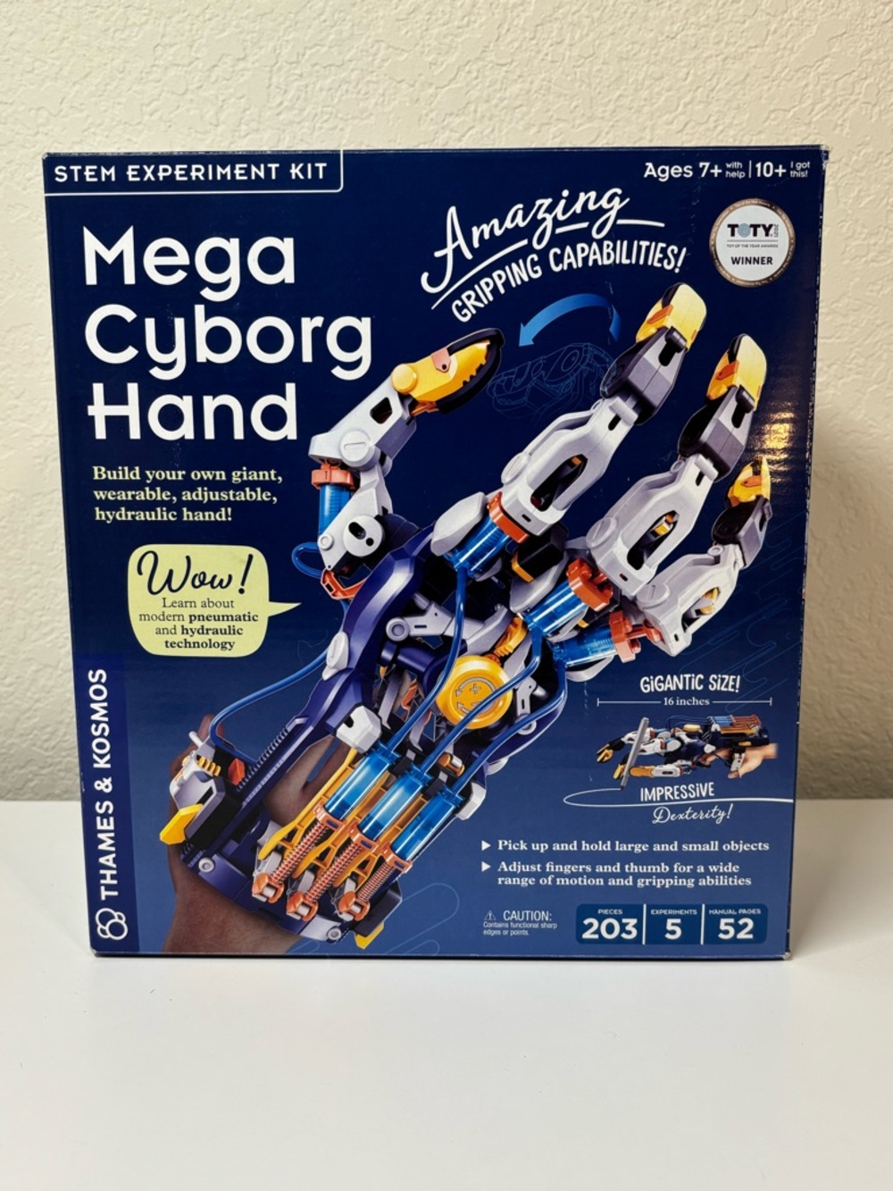 Thames & Kosmos Mega Cyborg Hand STEM Kit - Blue and Yellow